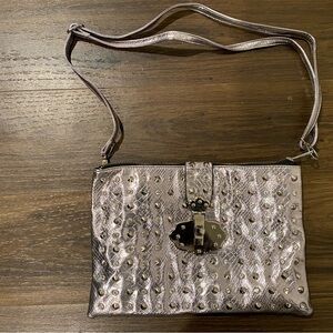 Metallic Studded Y2K Clutch Shoulder Bag
